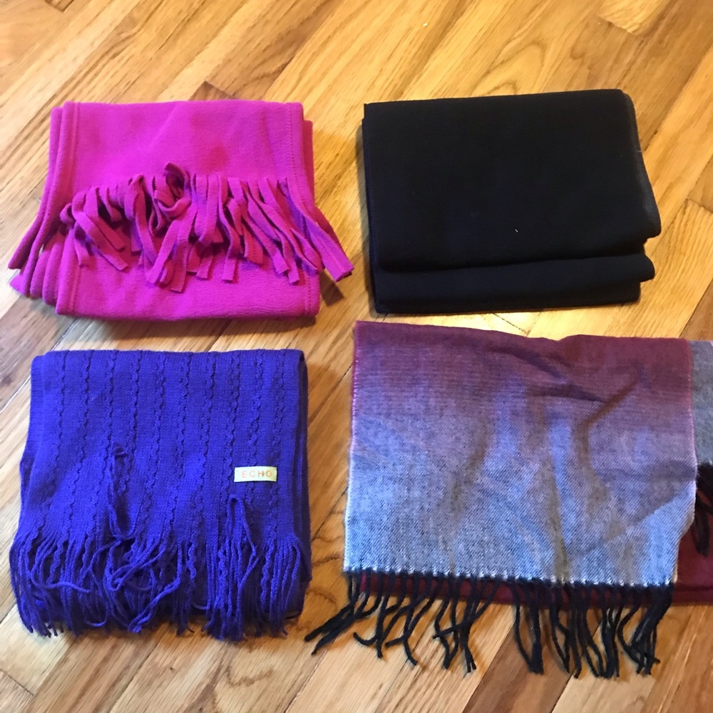 4/$28 Lot of Four Scarves with a Pair of Gloves